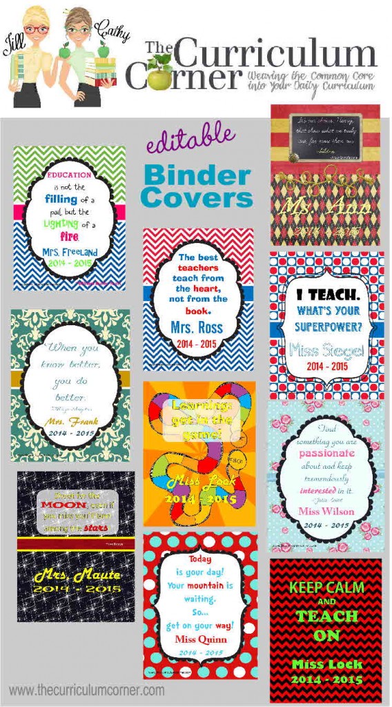 Inspirational Editable Binder Covers The Curriculum Corner 123