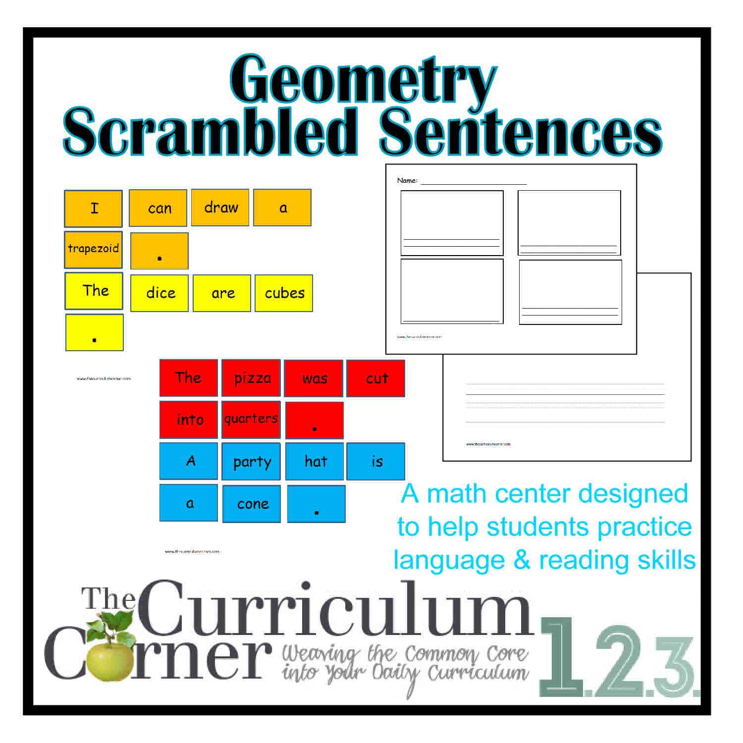 Geometry Scrambled Sentences The Curriculum Corner 123