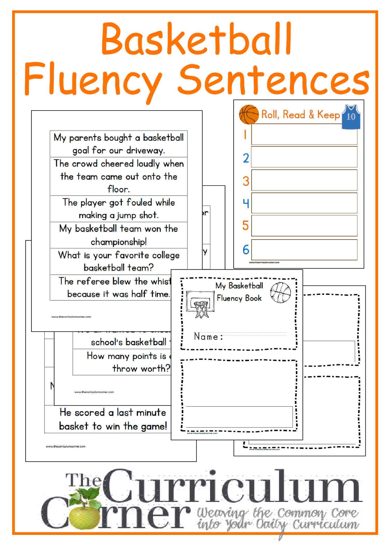 Basketball Fluency Sentences The Curriculum Corner 123