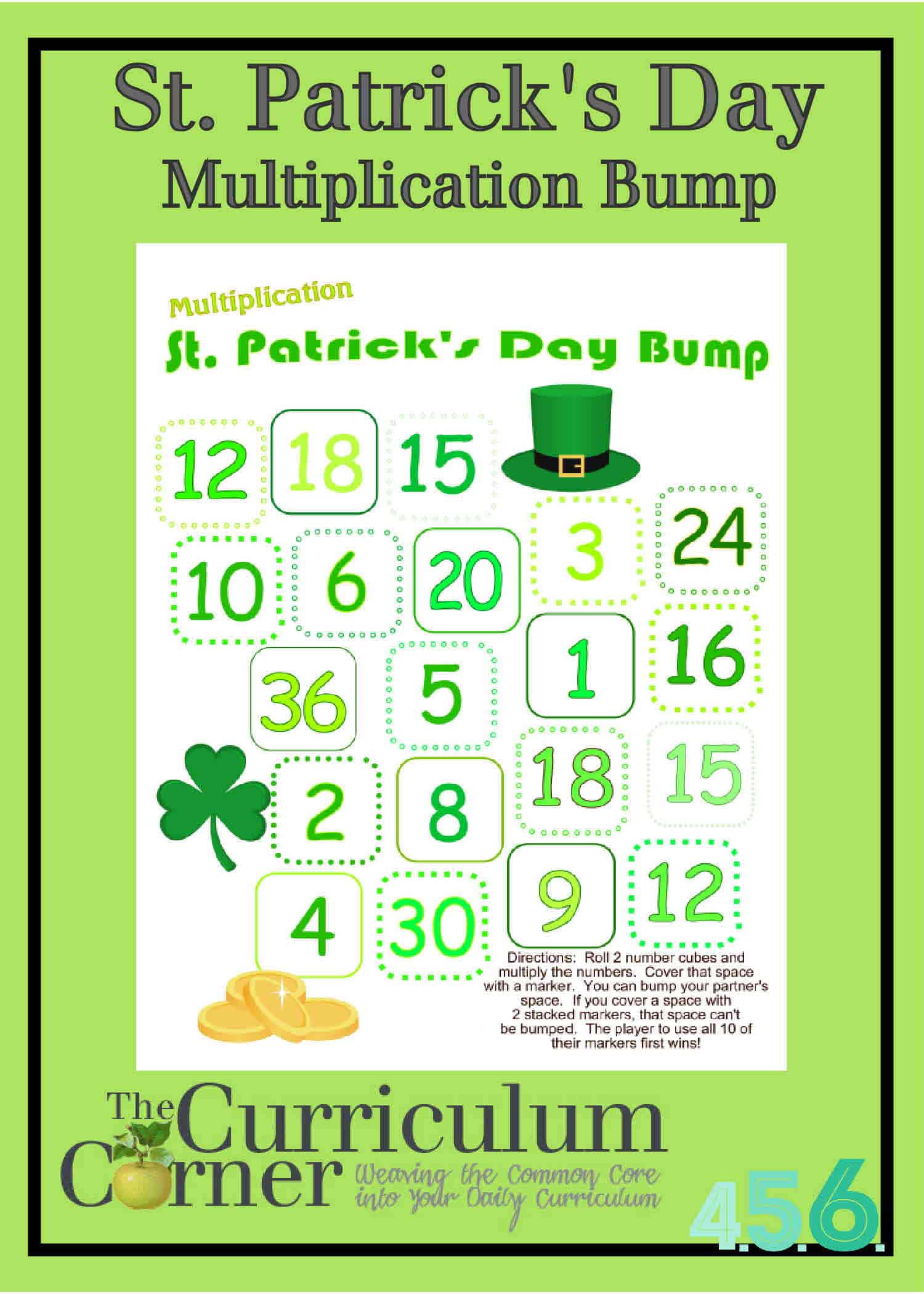 st patricks day multiplication hidden pictures