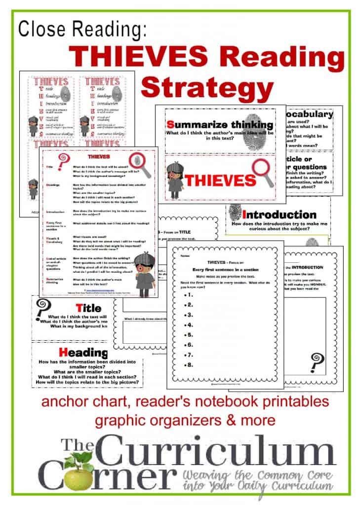 Close Reading: THIEVES Reading Strategy - The Curriculum ...