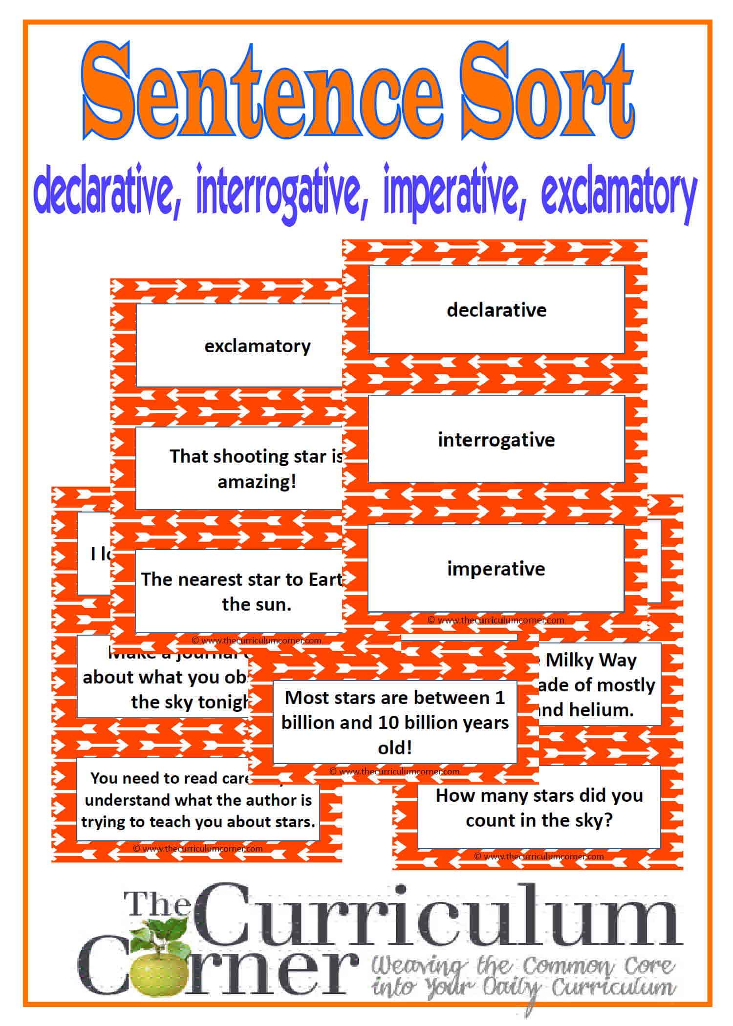 sentence-sort-cards-the-curriculum-corner-4-5-6