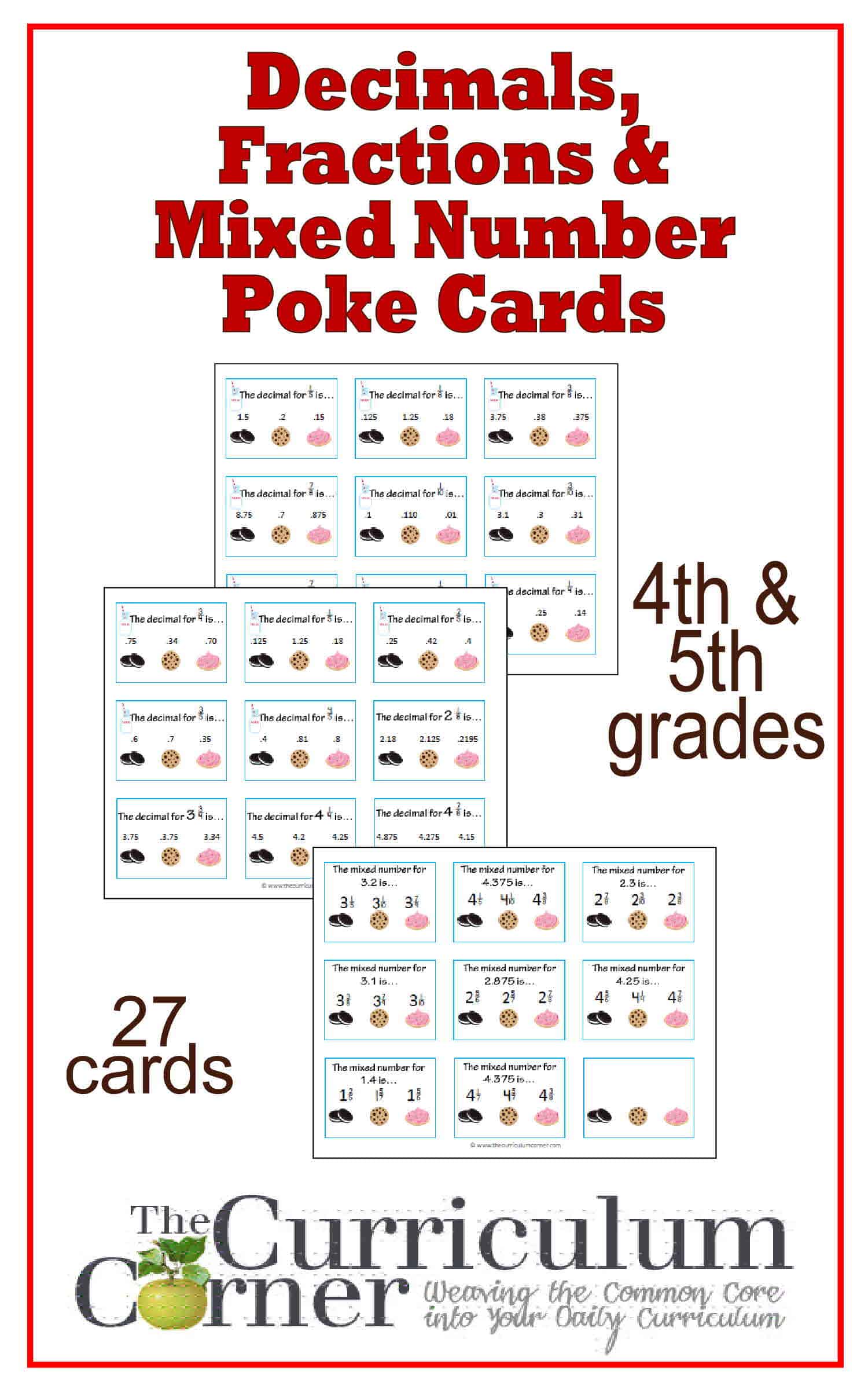 decimals-fractions-mixed-numbers-poke-cards-the-curriculum-corner-4-5-6