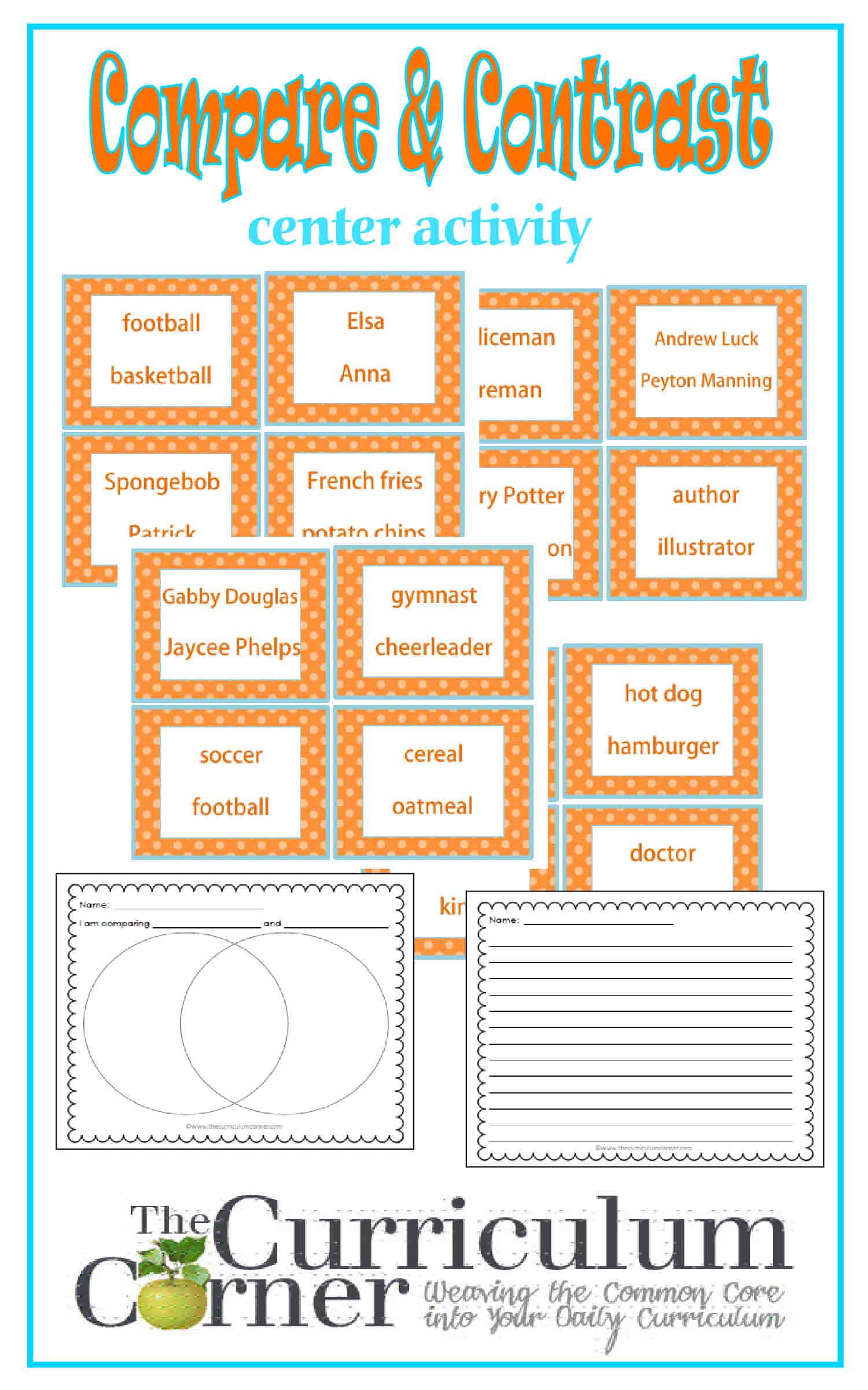 Compare & Contrast Center Activity - The Curriculum Corner 4-5-6