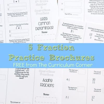 Fraction Practice Brochures