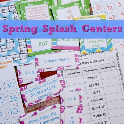 Splashes of Spring Math Centers