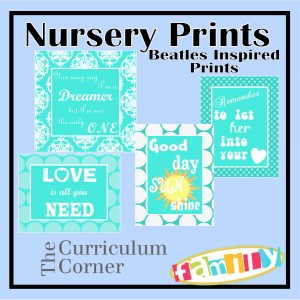 Beatles Inspired Nursery Prints by The Curriculum Corner