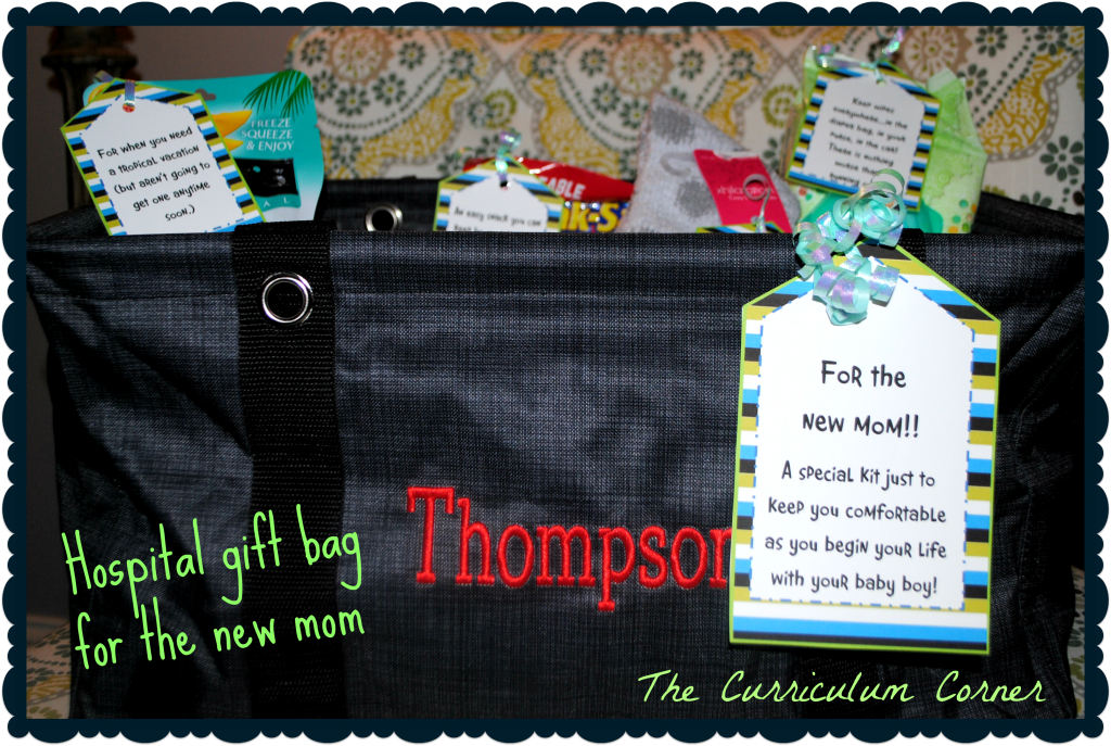 New Mom Gift Bag from The Curriculum Corner free printable tags!
