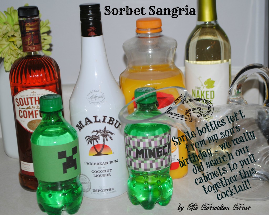 Sorbet Sangria recipe from The Curriculum Corner - This is an AMAZING cocktail!!!