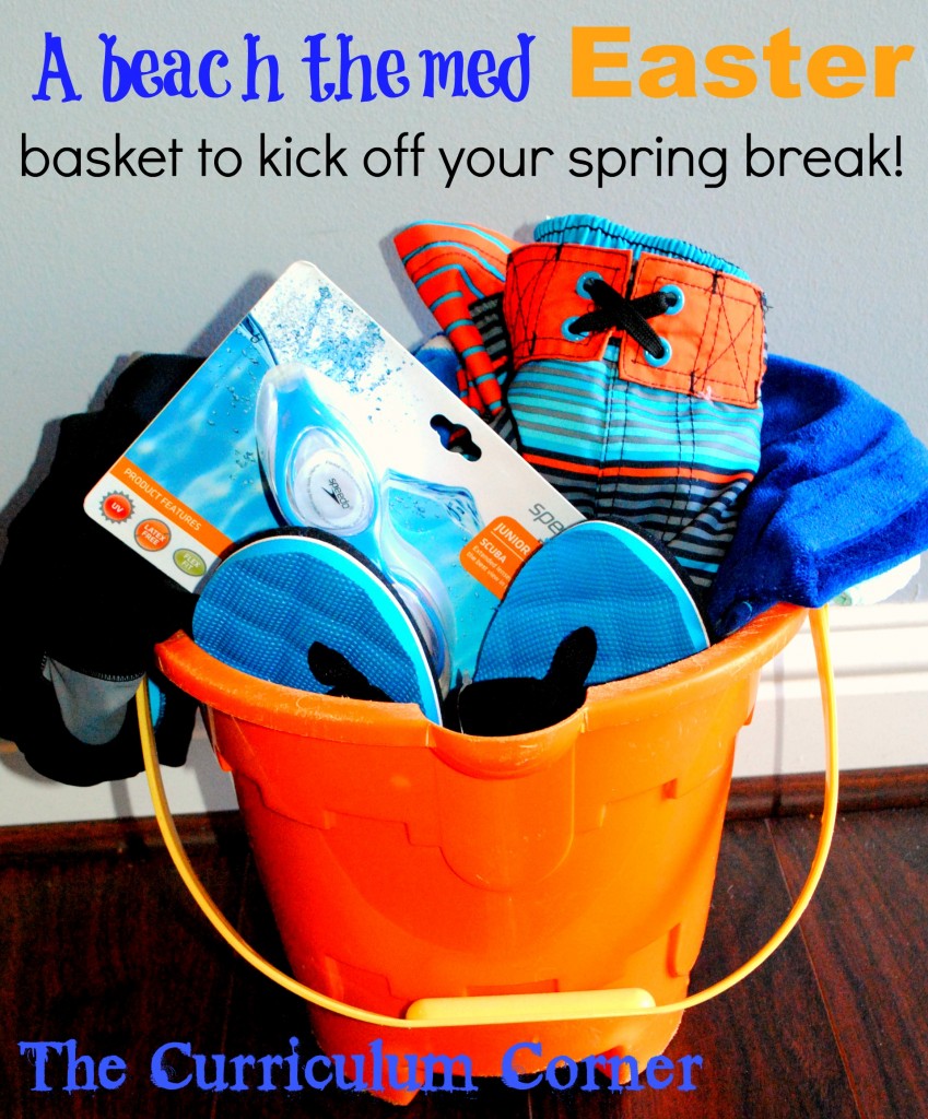 A beach themed Easter basket to kick off your spring break by The Curriculum Corner
