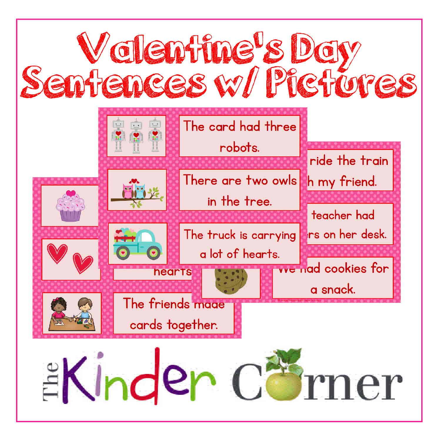 Valentine's Day Sentences w/ Pictures The Kinder Corner