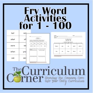 Fry First Hundred Printables (1 - 100) - The Curriculum Corner 123