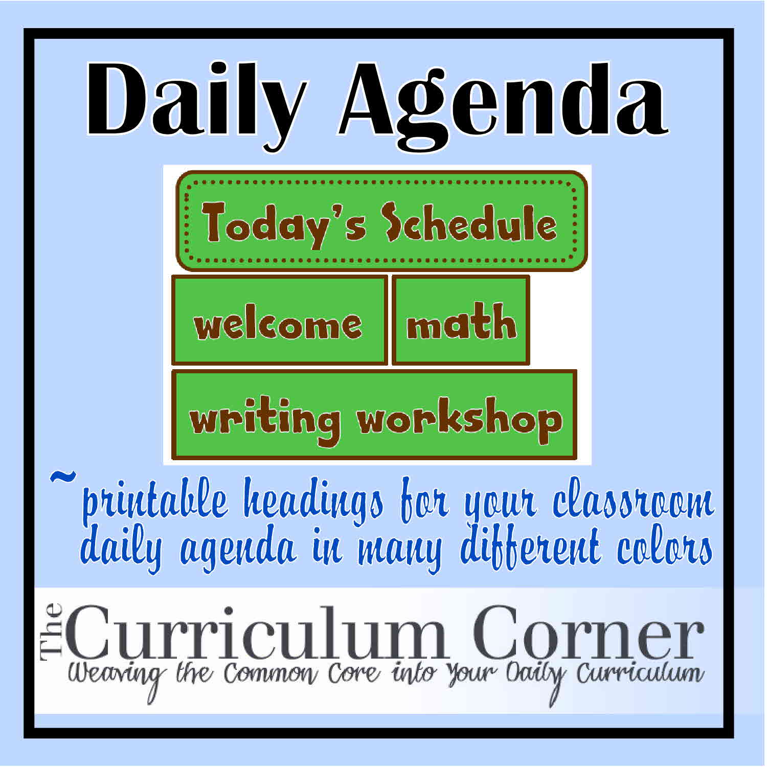 classroom agenda the curriculum corner 123 class agendas