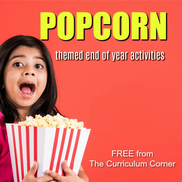 FREE Popcorn End of Year Activities from The Curriculum Corner
