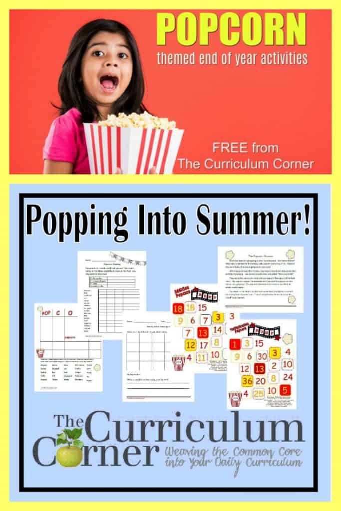 This free popcorn end of year collection is packed with math Take a look at our popcorn themed end of the year activities! Includes math, word work & more!