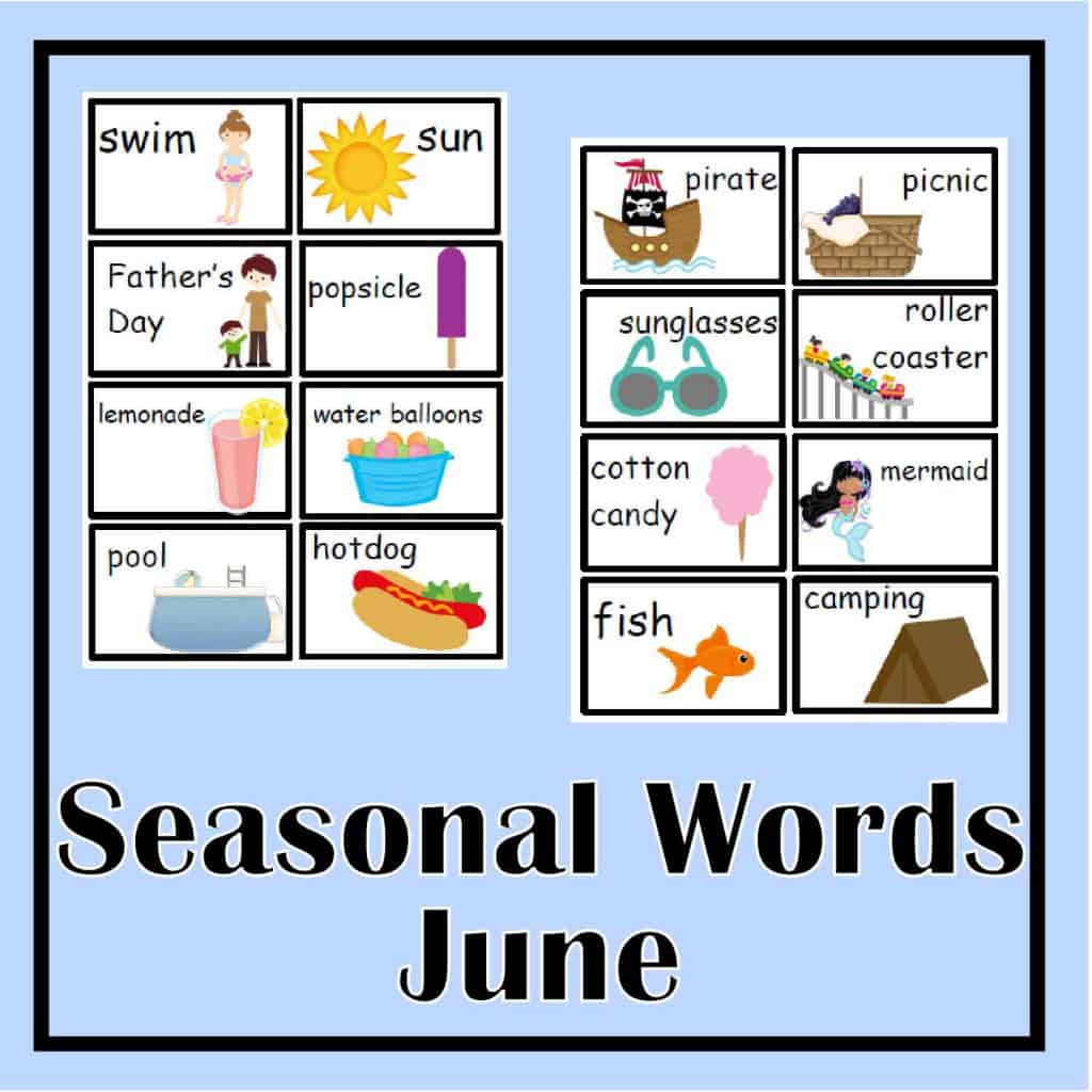 june monthly sight word cards the curriculum corner 123