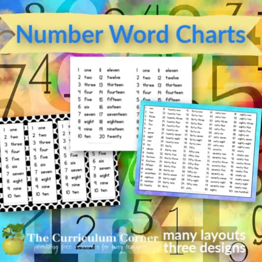 Number Word Charts