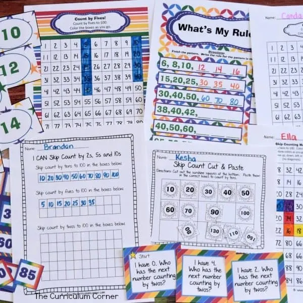 FREE Skip Counting by 2s, 5s and 10s Resources from The Curriculum Corner 7