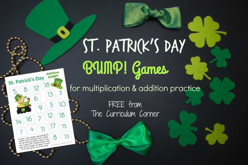 These St. Patrick's Day Bump games will give your students extra multiplication and addition fact practice during the month of March.