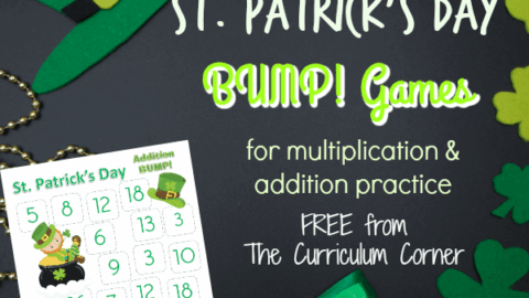 These St. Patrick's Day Bump games will give your students extra multiplication and addition fact practice during the month of March.