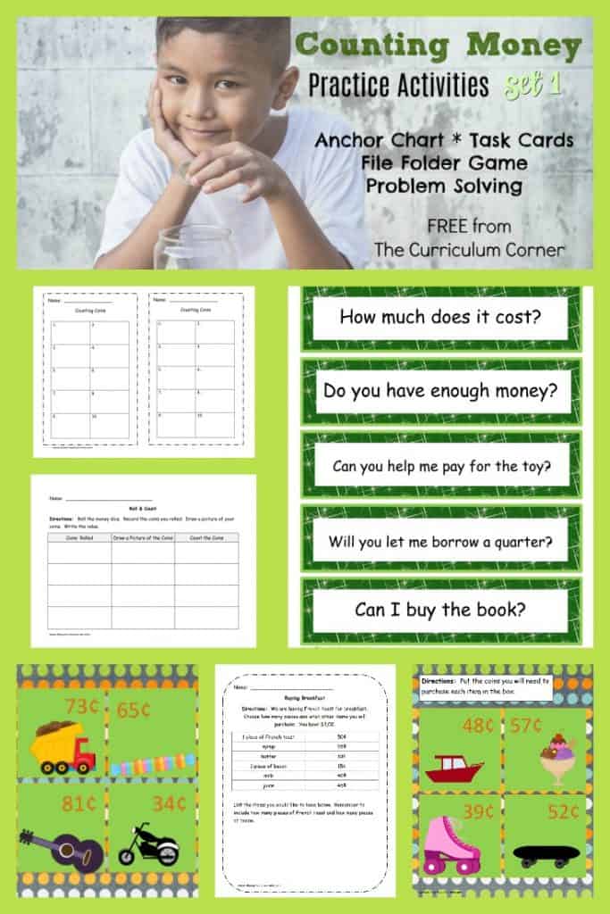 counting money activities from The Curriculum Corner