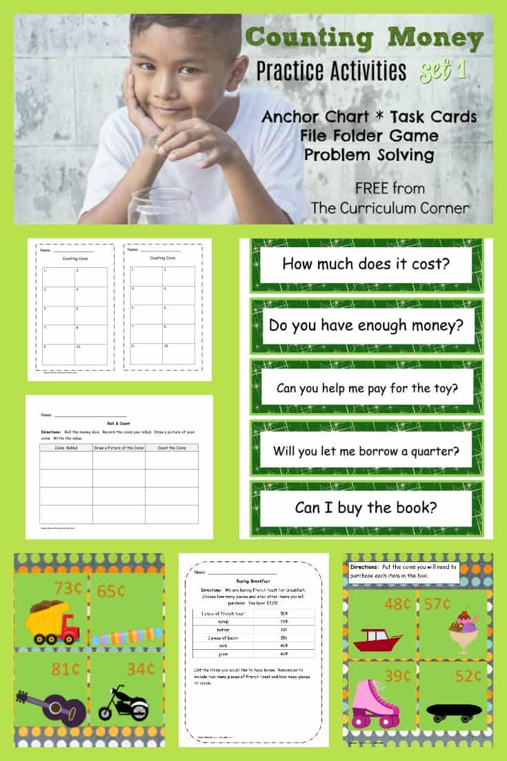 Counting Money Activities Set 1 - The Curriculum Corner 123