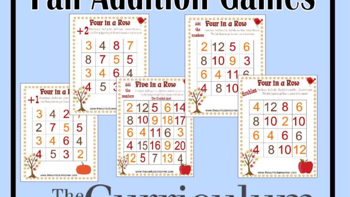 Image for 4 In a Row Addition Games for Fall