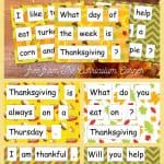 Thanksgiving Pocket Chart Sentences