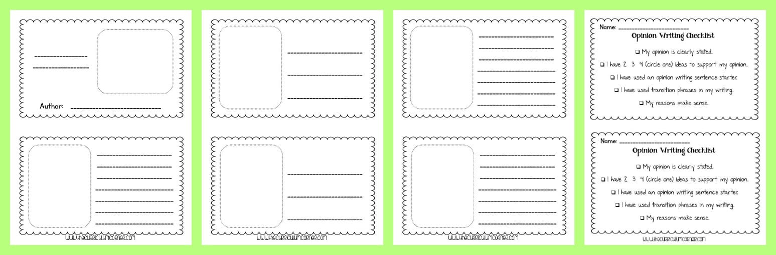 Opinion Writing Ideas & Resources - The Curriculum Corner 123