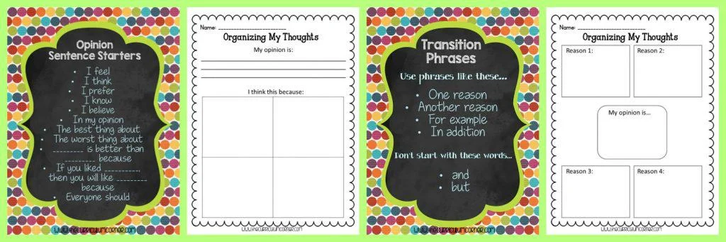 FREE Opinion Writing Unit of Study from The Curriculum Corner FREEBIE | blank books, mini-lesson & more | Writing Workshop