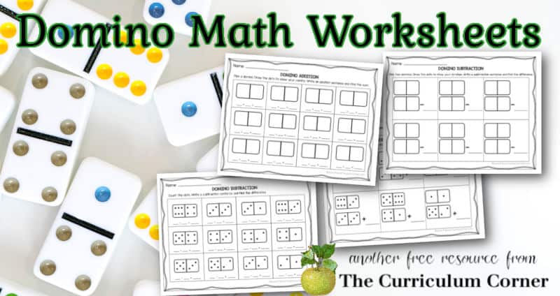 Domino Math Worksheets - The Curriculum Corner 123