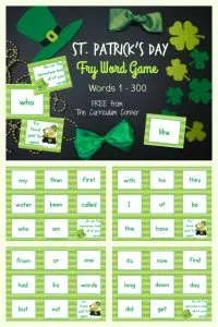 FREE St. Patrick's Day Fry Word Game from The Curriculum Corner