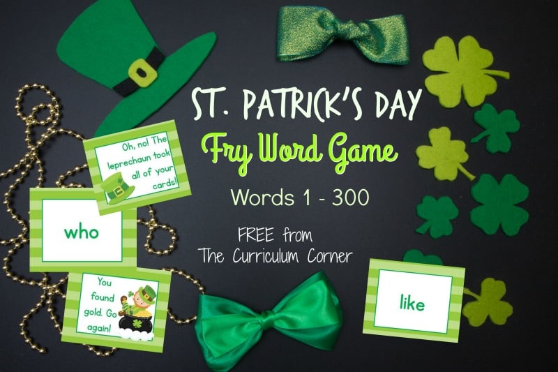 This St. Patrick's Day Fry Word game is designed to give your students practice with the first 100 Fry words.