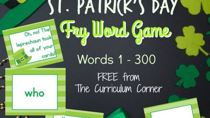 FREE St. Patrick's Day Fry Word Game from The Curriculum Corner 2