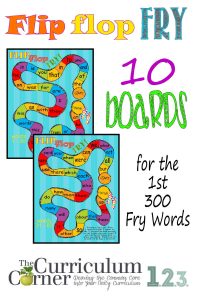 Flip Flop Fry Word Games for the first 300 words by The Curriculum Corner FREE