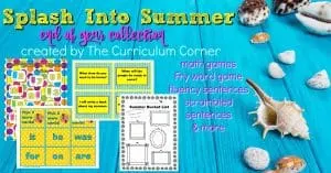 FREE Splash Into Summer end of school year activities | The Curriculum Corner