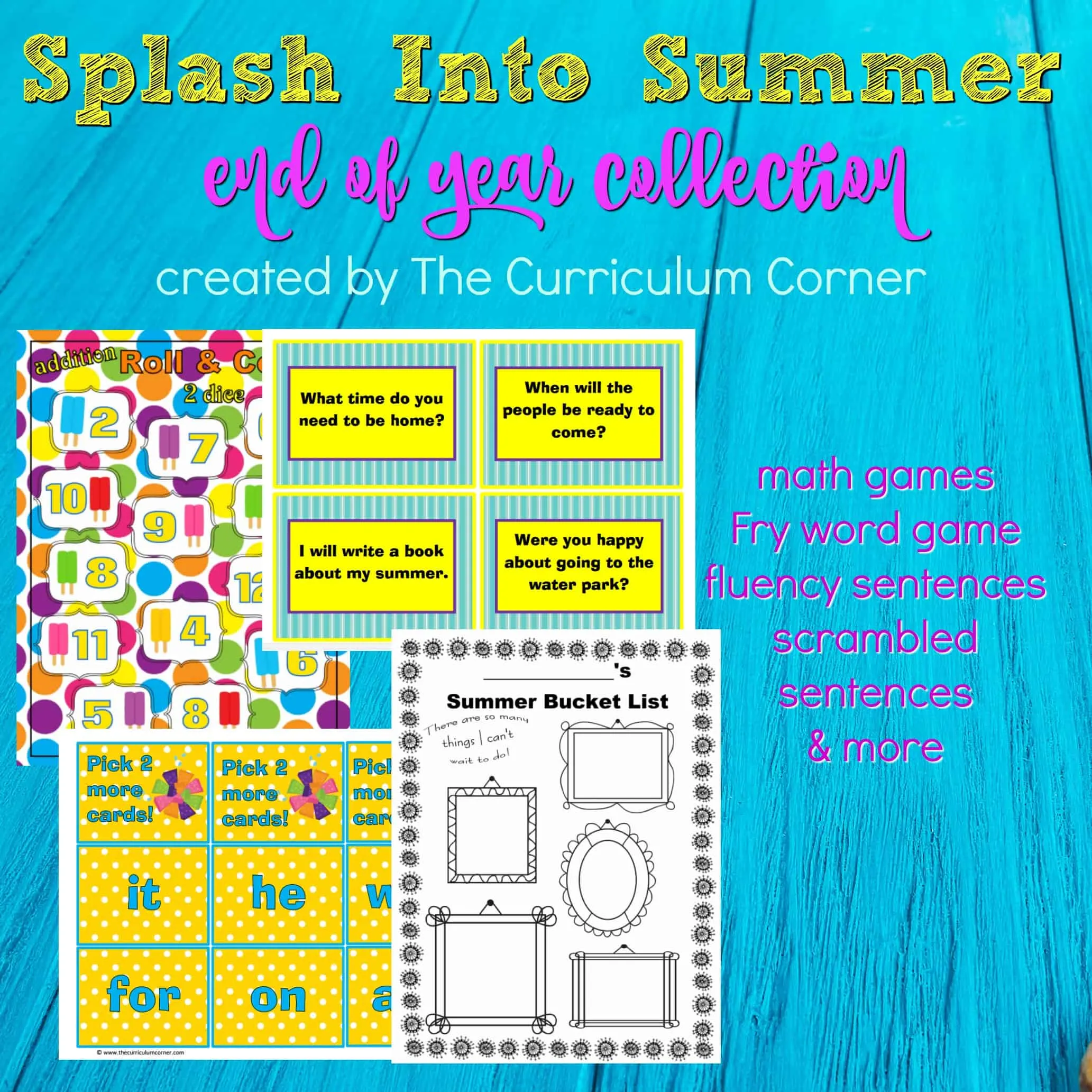 FREE Splash Into Summer end of school year activities | The Curriculum Corner