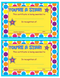 You're a Star End of Year Certificate by The Curriculum Corner
