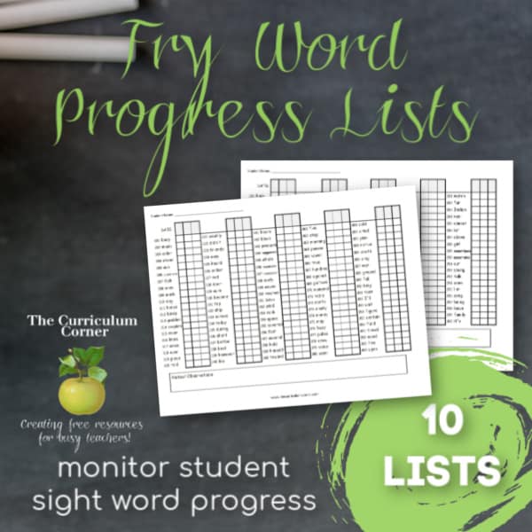 Fry Word Checklists