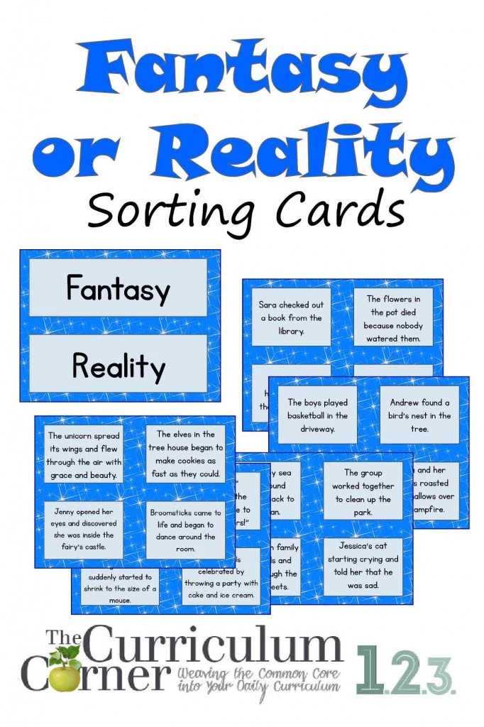 Fantasy or Reality Literacy Center Card Sort FREE from The Curriculum Corner