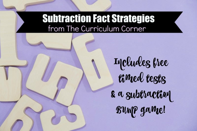 These subtraction fact strategies (complete with timed tests and games) will help as you are working with your students to master their subtraction facts.