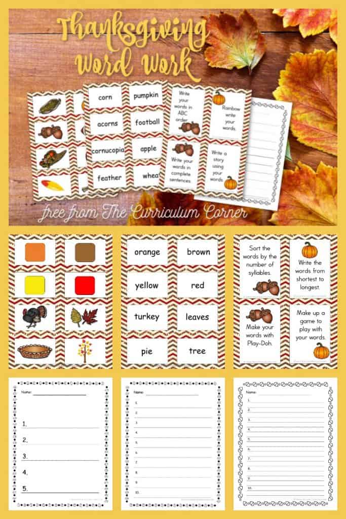 Thanksgiving Word Work