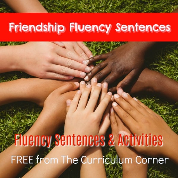 Friendship Fluency Sentences free from The Curriculum Corner