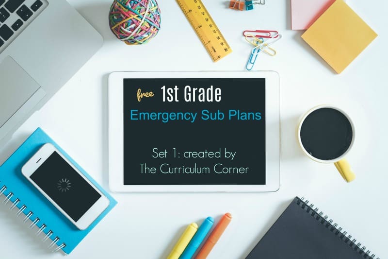 This is a completely free first grade sub plans set that has been created by The Curriculum Corner.