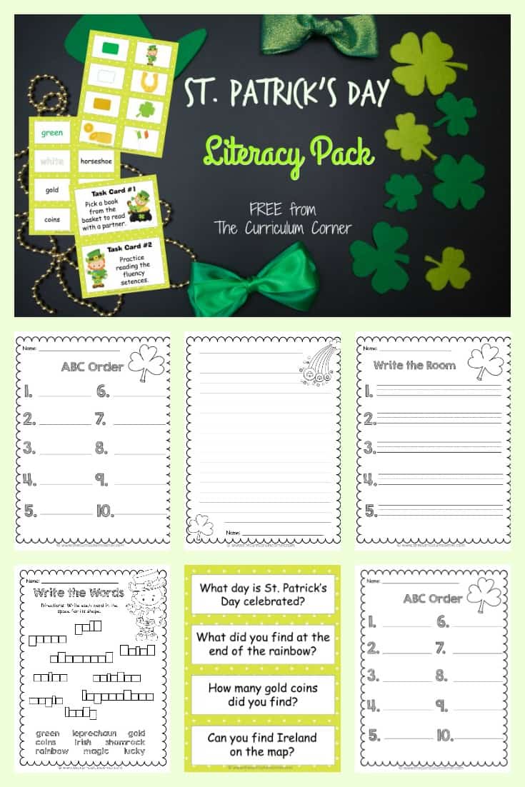 FREE St. Patrick's Day Word Work Set from The Curriculum Corner