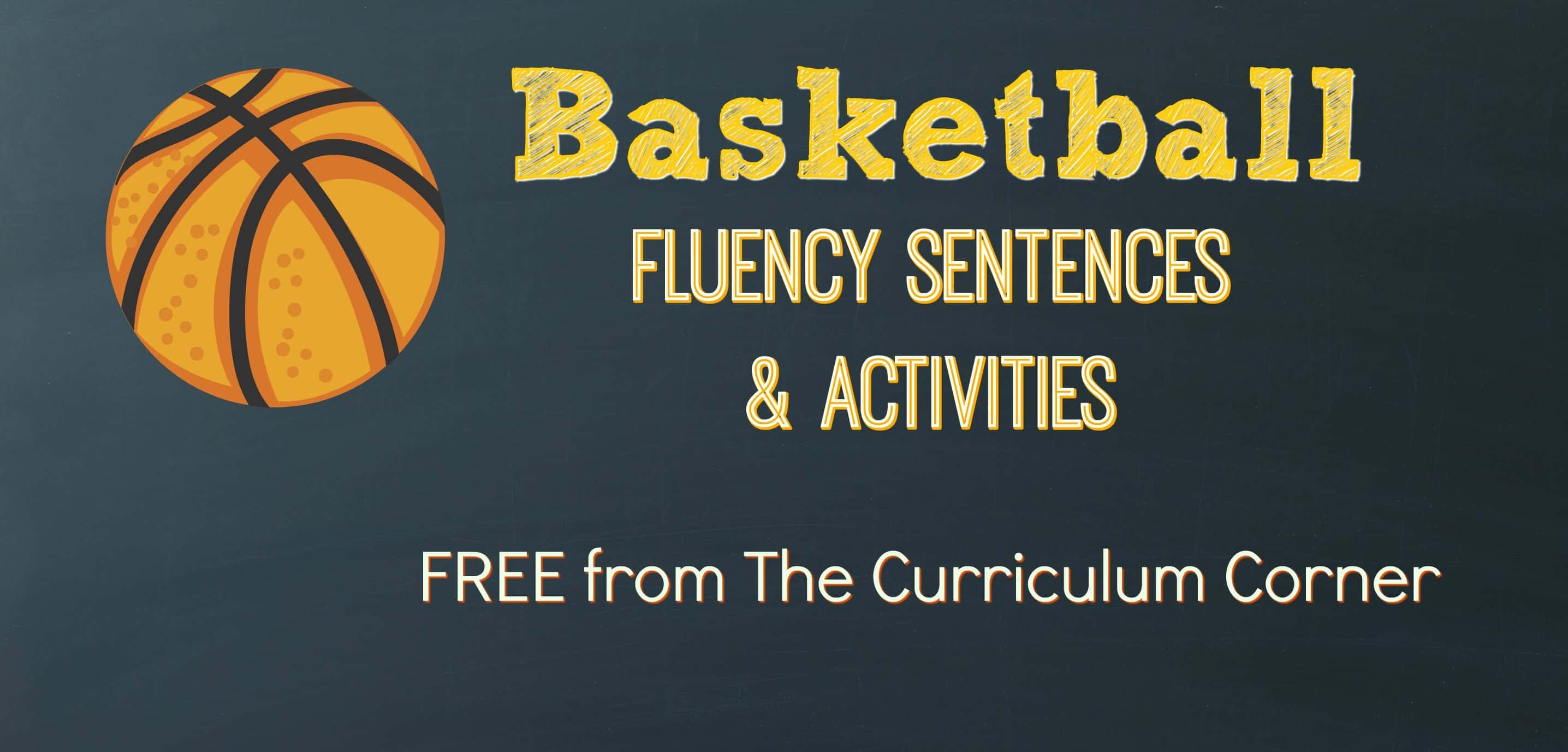 FREE Basketball Fluency Sentences from The Curriculum Corner Literacy
