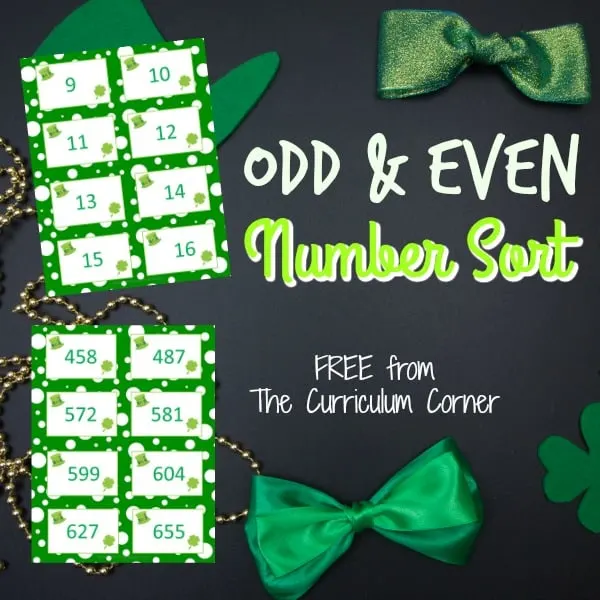 FREE Odd and Even Sort for Numbers from The Curriculum Corner