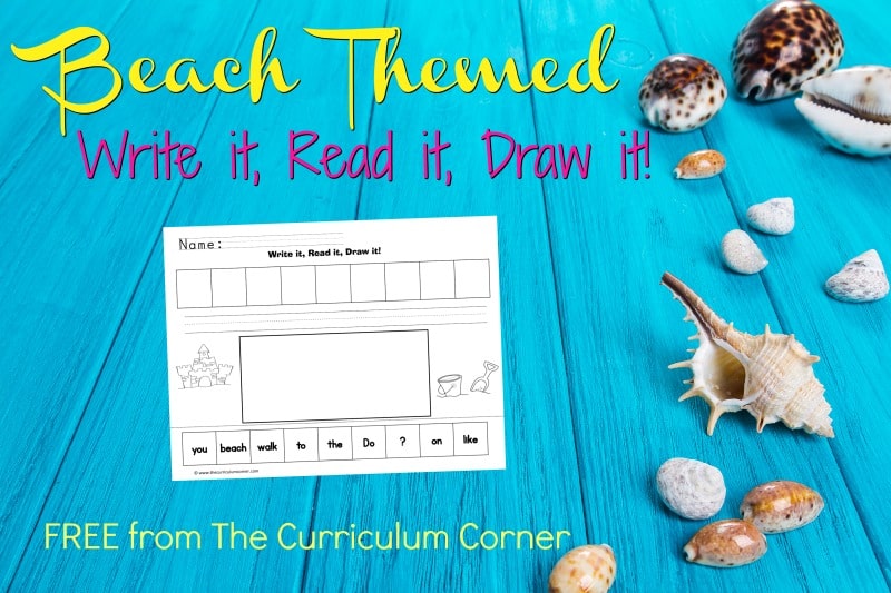 These beach scrambled sentences are designed to be a free, engaging literacy center for your classroom.