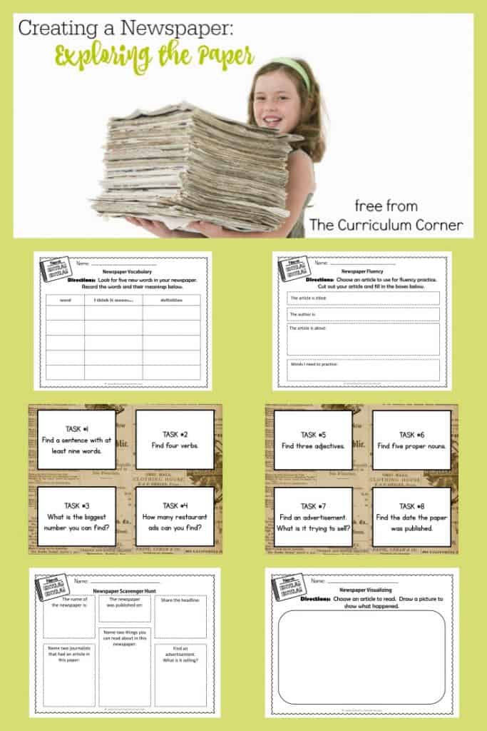 FREE Exploring Newspapers from The Curriculum Corner