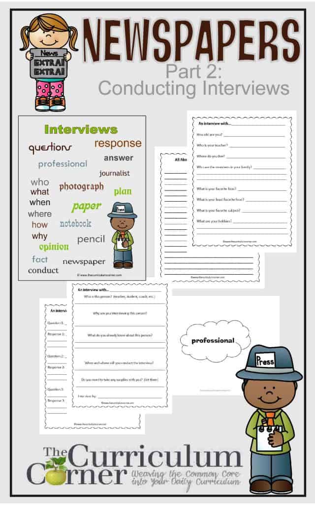 Newspapers in the Classroom Part 2: Conducting Interviews Free from The Curriculum Corner
